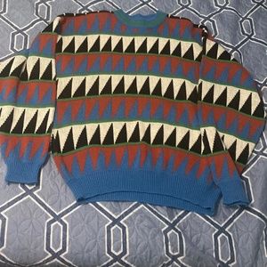 Vintage textured pattern  knit sweater